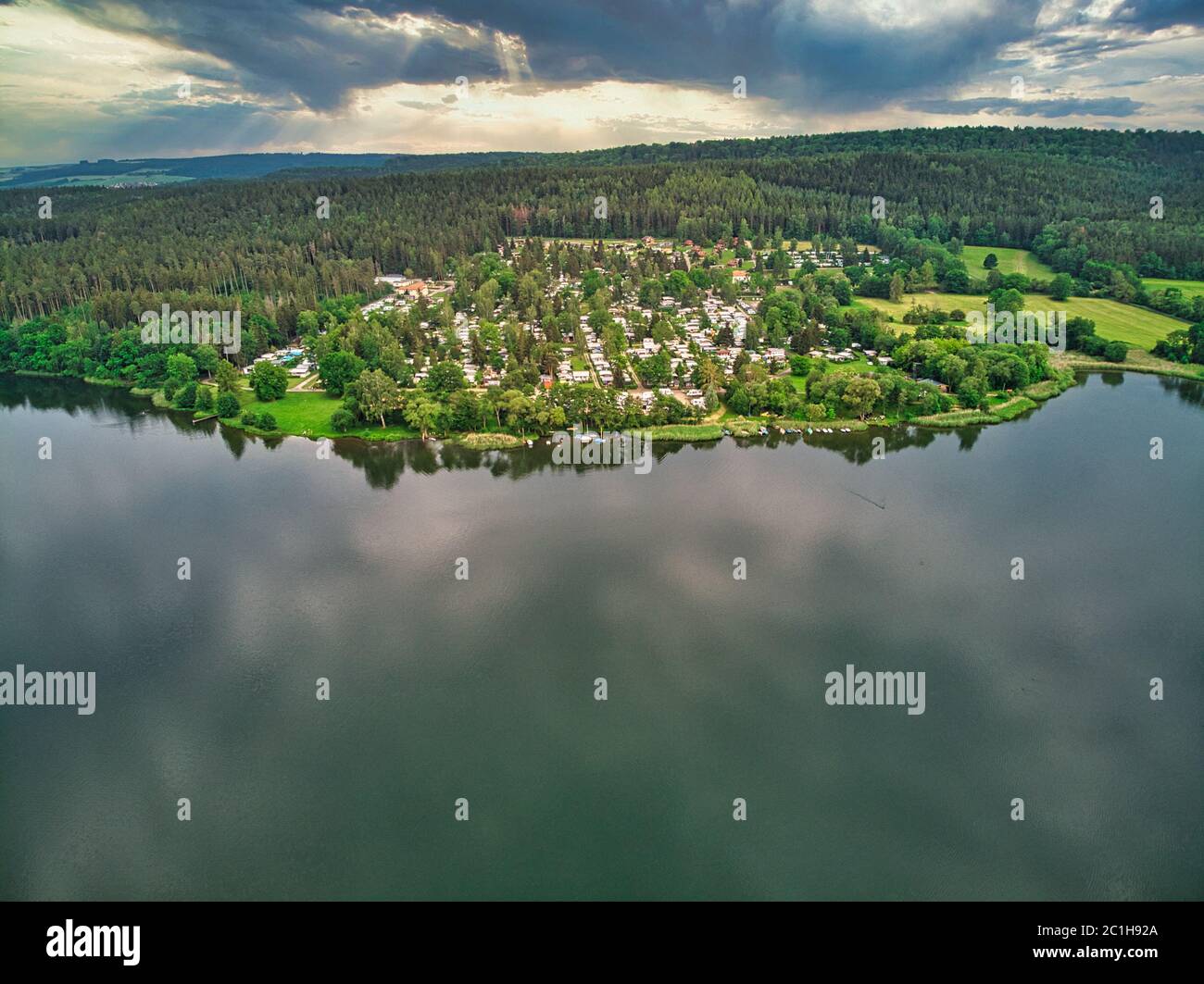 Camping à Hohenfelden près d'Erfurt Banque D'Images