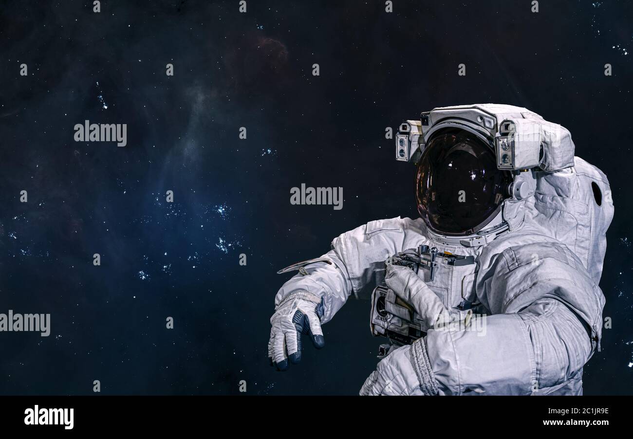 Astronaute dans l'espace. Science-fiction Banque D'Images