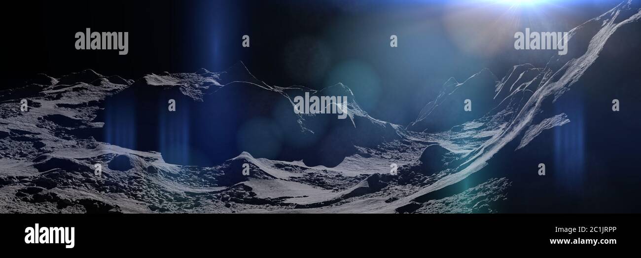 La surface de la lune, paysage lunaire Banque D'Images