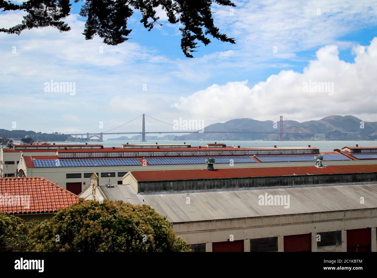 Vue sur San Francisco, la baie de San Francisco, la prison d'Alcatraz Banque D'Images