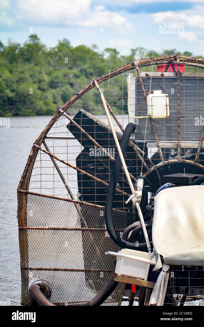 Hélice hélice bateau, bateaux dans les Everglades Banque D'Images