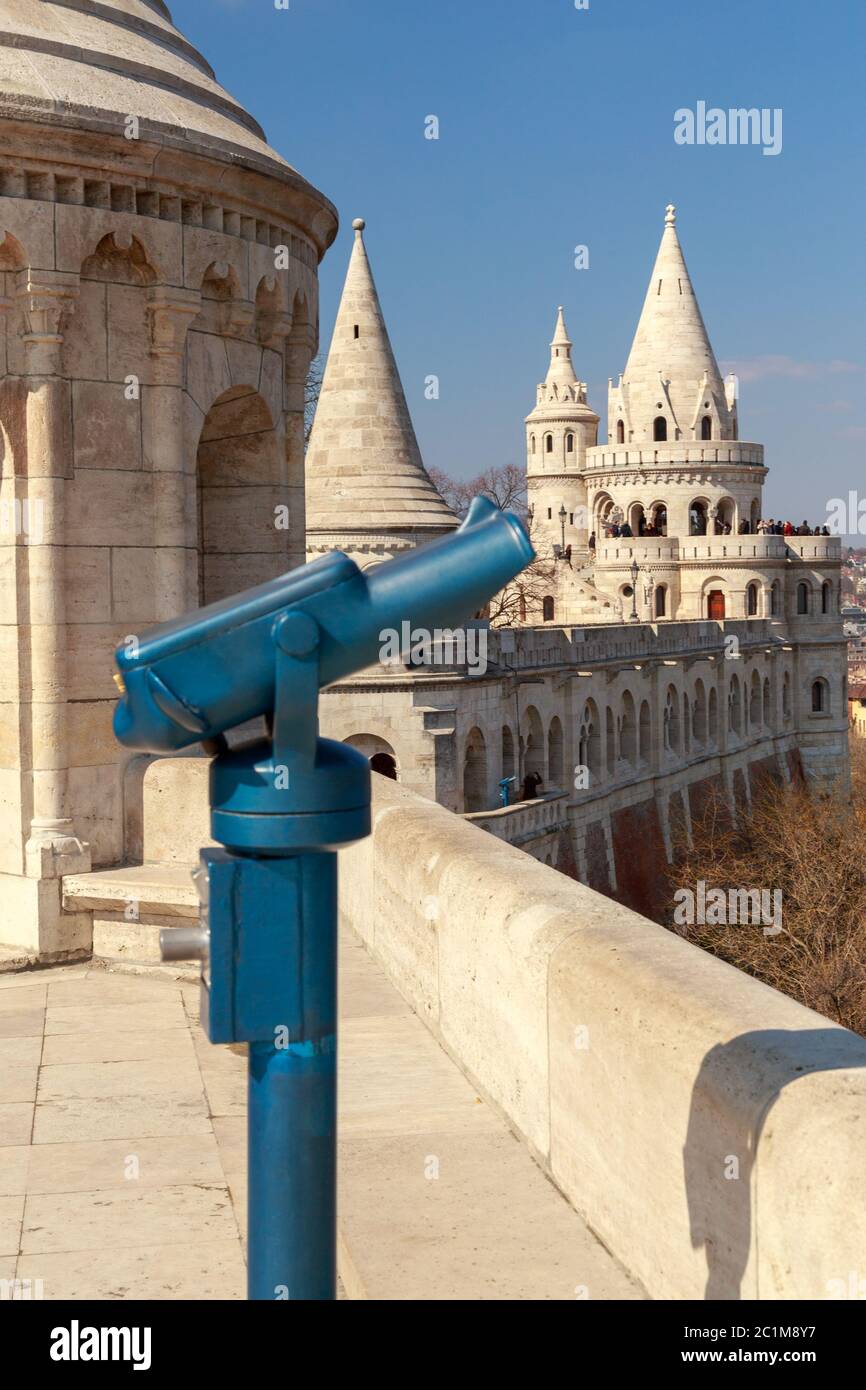 Bastion historique de Fishermans à Budapest, Hongrie Banque D'Images
