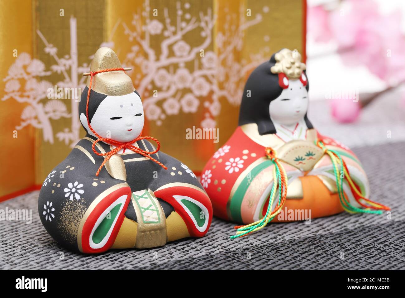 Poupées japonaises traditionnelles utilisées pour un festival pour les filles Banque D'Images