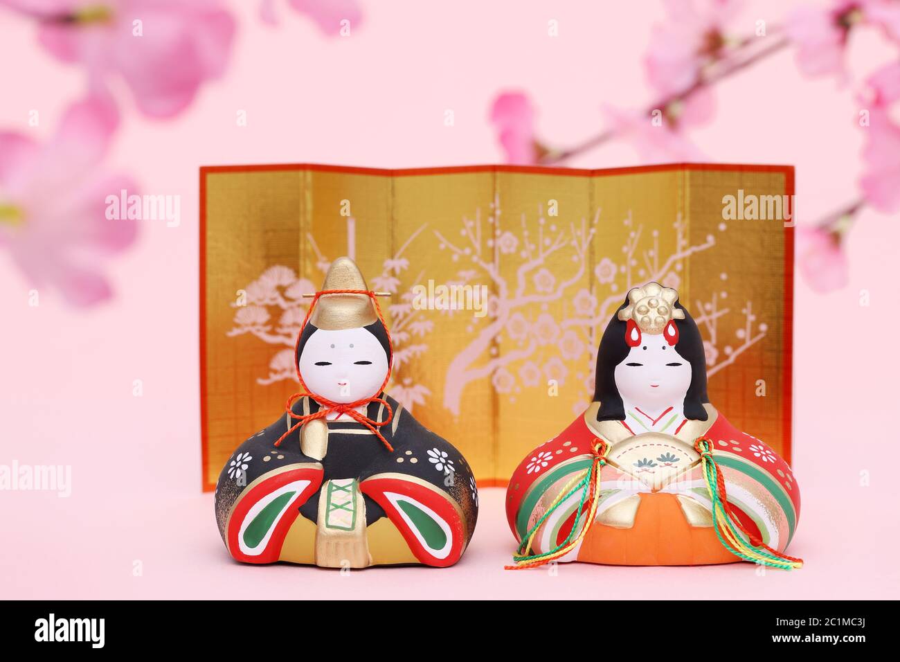 Poupées japonaises traditionnelles utilisées pour un festival pour les filles Banque D'Images