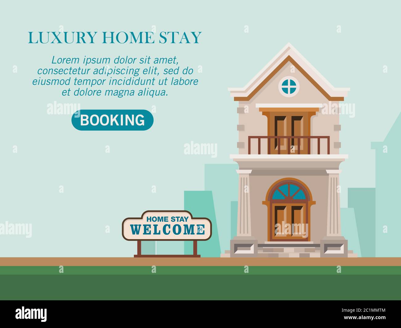 Illustration vectorielle d'un séjour à la maison avec un style classique adapté aux modèles de page Web. Promotions et offres de la propriété de luxe. Illustration de Vecteur