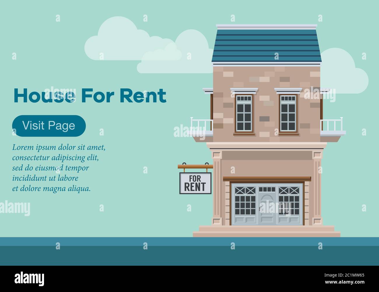 Illustration vectorielle d'un séjour à la maison avec un style classique adapté aux modèles de page Web. Promotions et offres de la propriété de luxe. Illustration de Vecteur