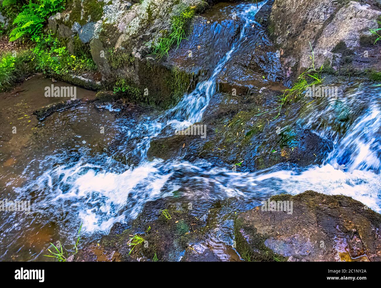 La petite Cascade - la petite cascade des rivières Cance et Cançon - le Neufbourg, Normandie, France Banque D'Images