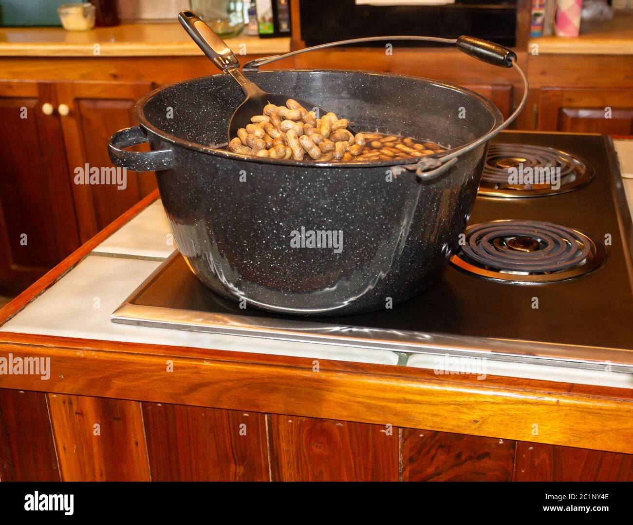Les arachides crues bouillies sont un snack préféré du Sud et un snack officiel de la Caroline du Sud. Banque D'Images