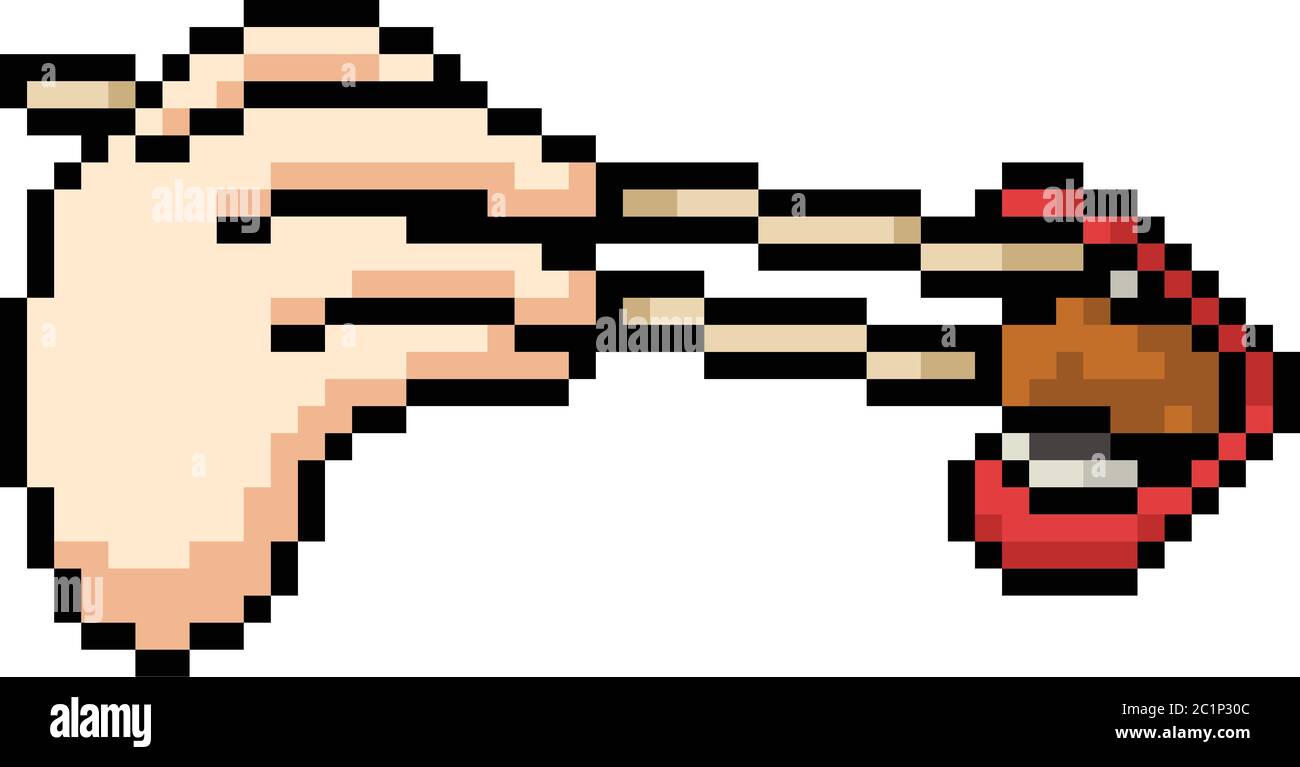 dessin animé isolé de vector pixel art manger repas Image Vectorielle