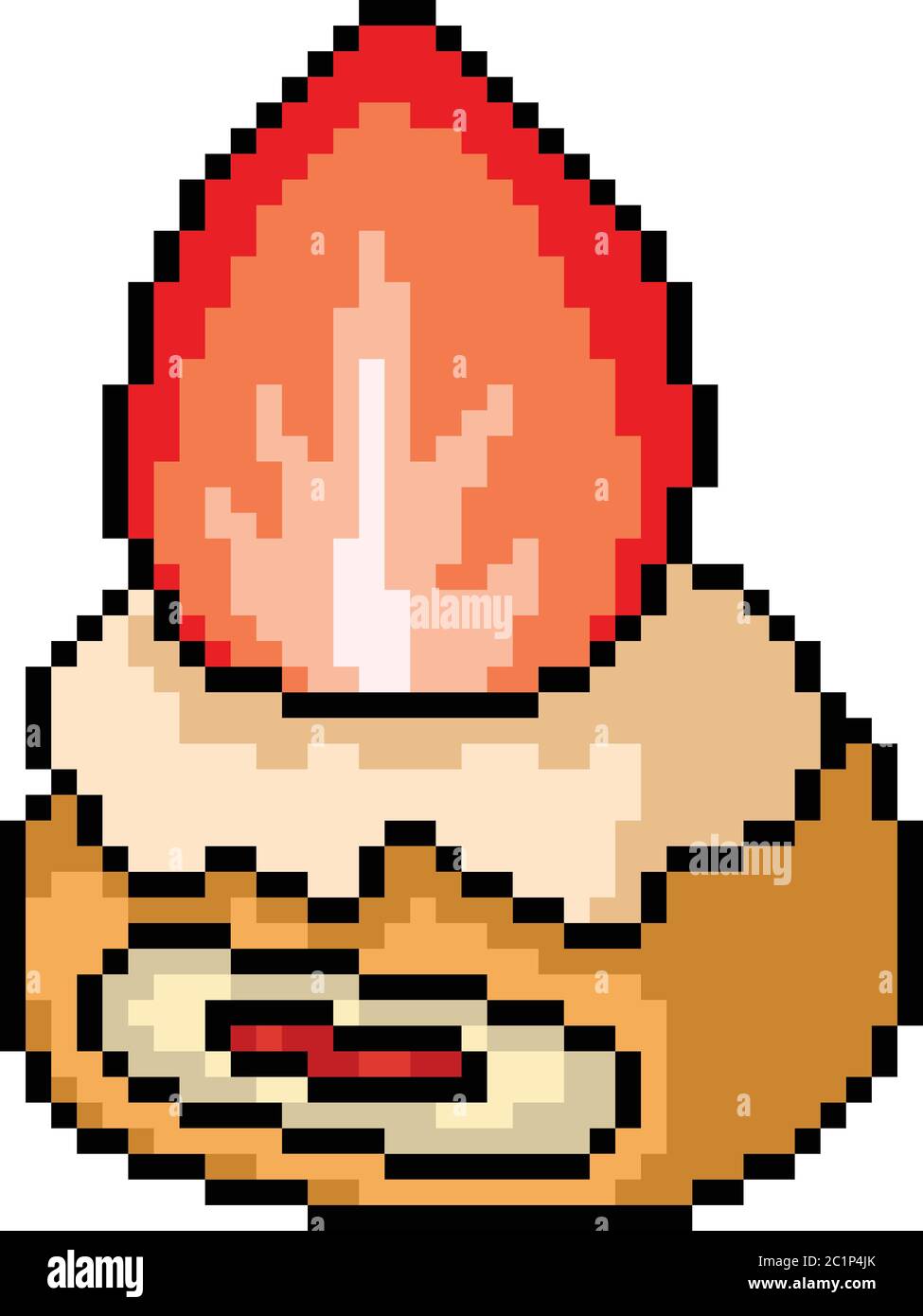 Vector Pixel Art Gateau Fraise Doux Snack Isole Dessin Anime Image Vectorielle Stock Alamy