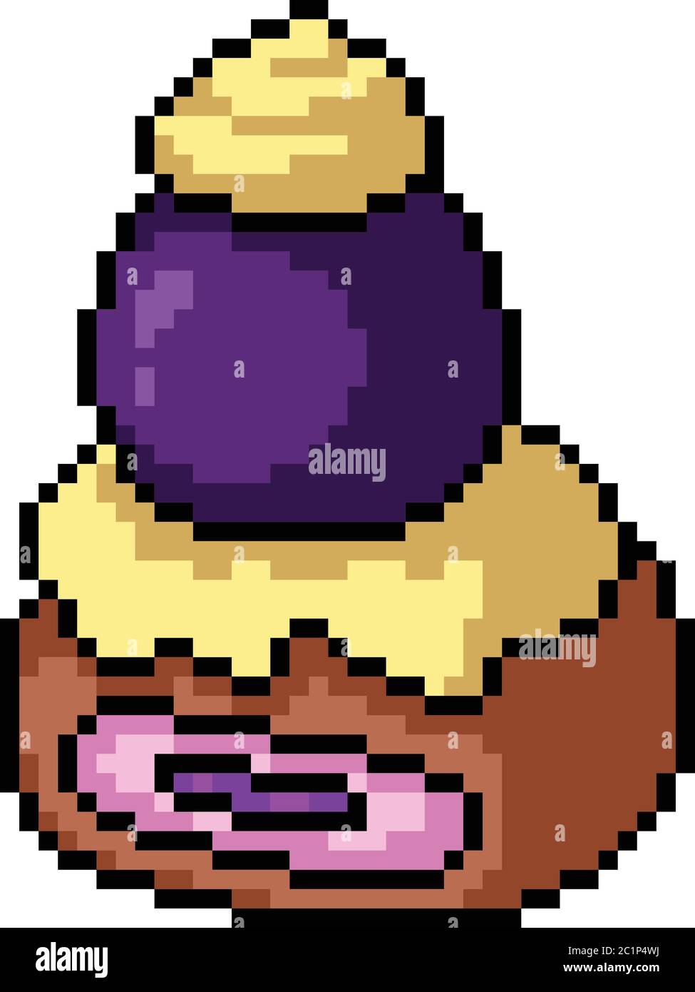 Vector Pixel Art Gateau Myrtille Snack Doux Dessin Anime Isole Image Vectorielle Stock Alamy