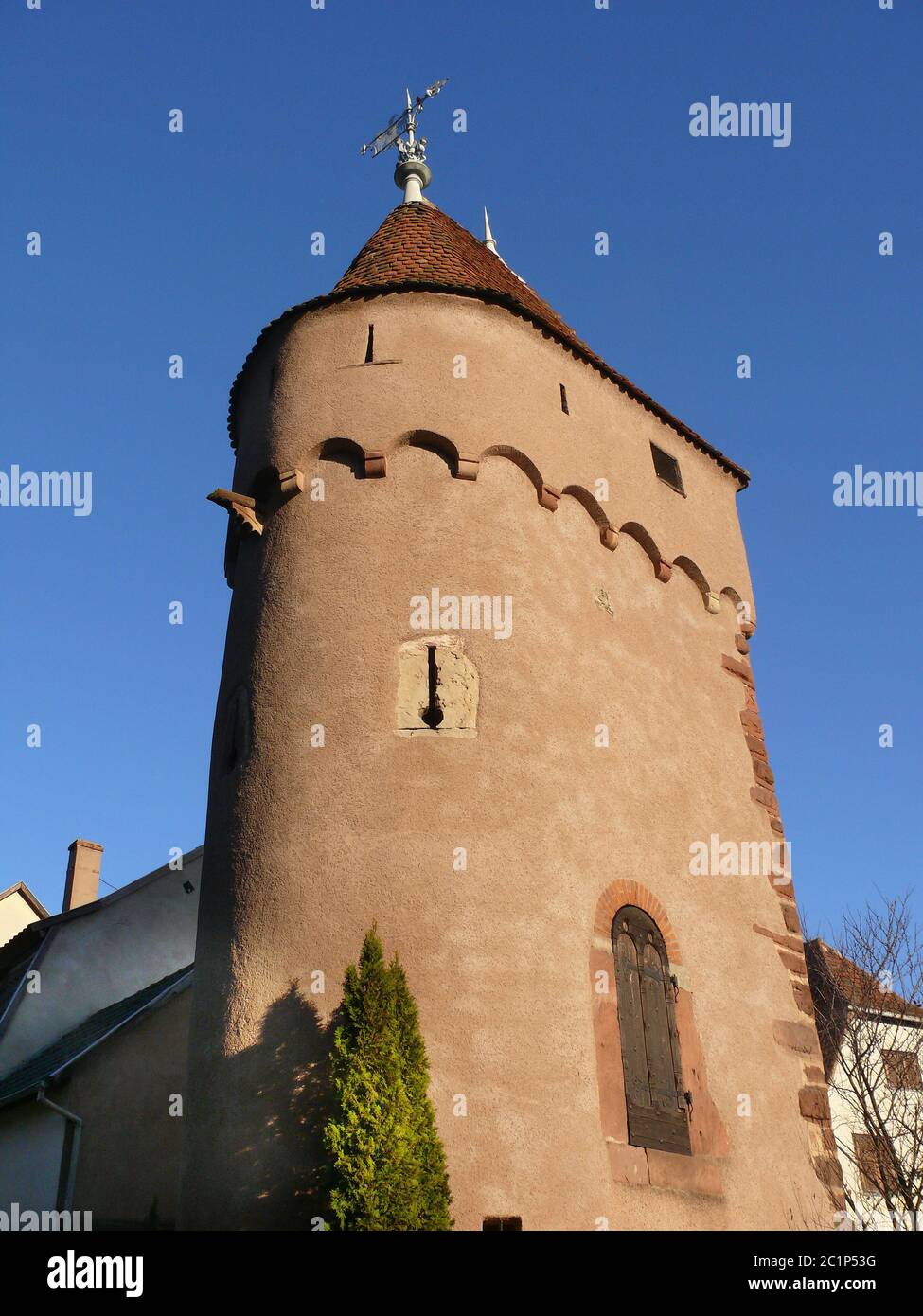Tour de ville d'Obernai en Alsace Banque D'Images