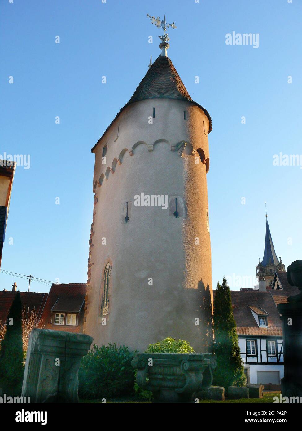 Tour de la ville d'Obernai en Alsace Banque D'Images