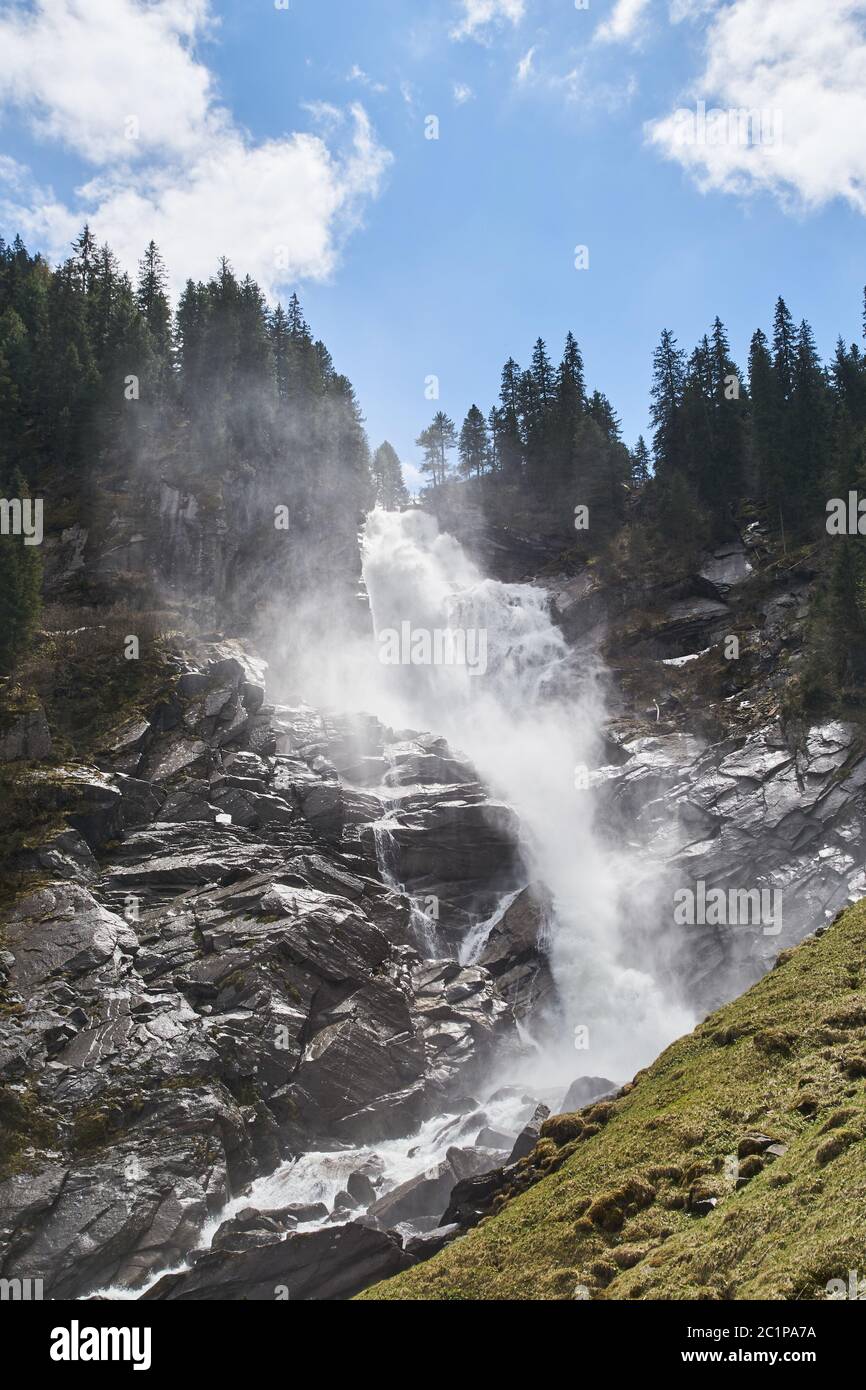 Chutes d'eau de Krimml - vue mondialement célèbre en Autriche Banque D'Images