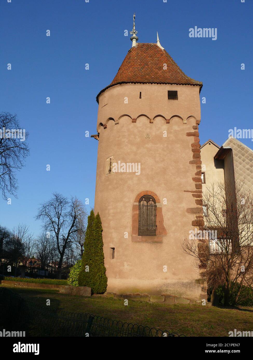 Tour de ville d'Obernai en Alsace Banque D'Images
