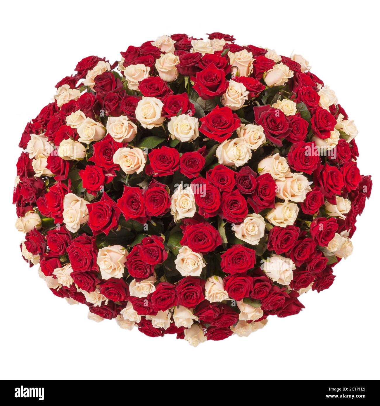 Beau bouquet de roses rouges isolé sur blanc Photo Stock - Alamy