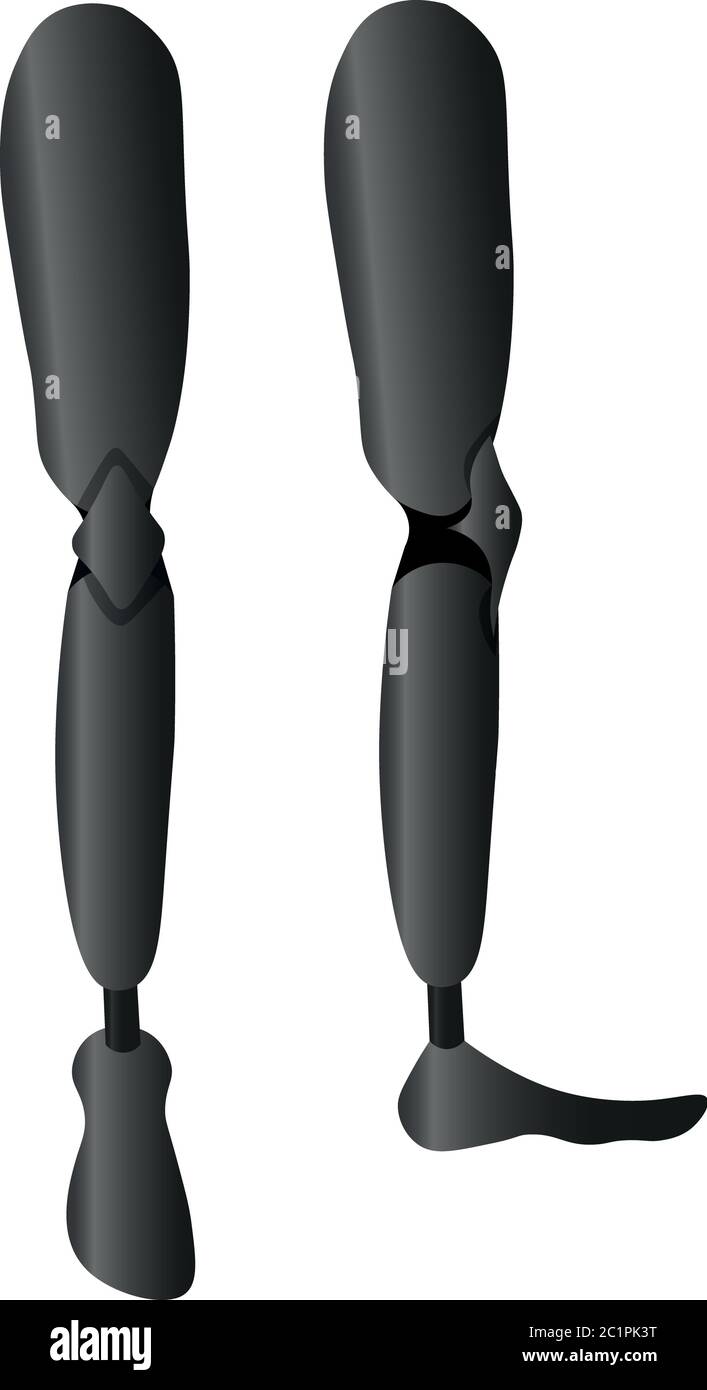 Prothèses dentaires pour les jambes. Handicaps. Traumatologie et orthopédie. Nouvelles opportunités. Installations médicales. Marche et course. Illustration de Vecteur