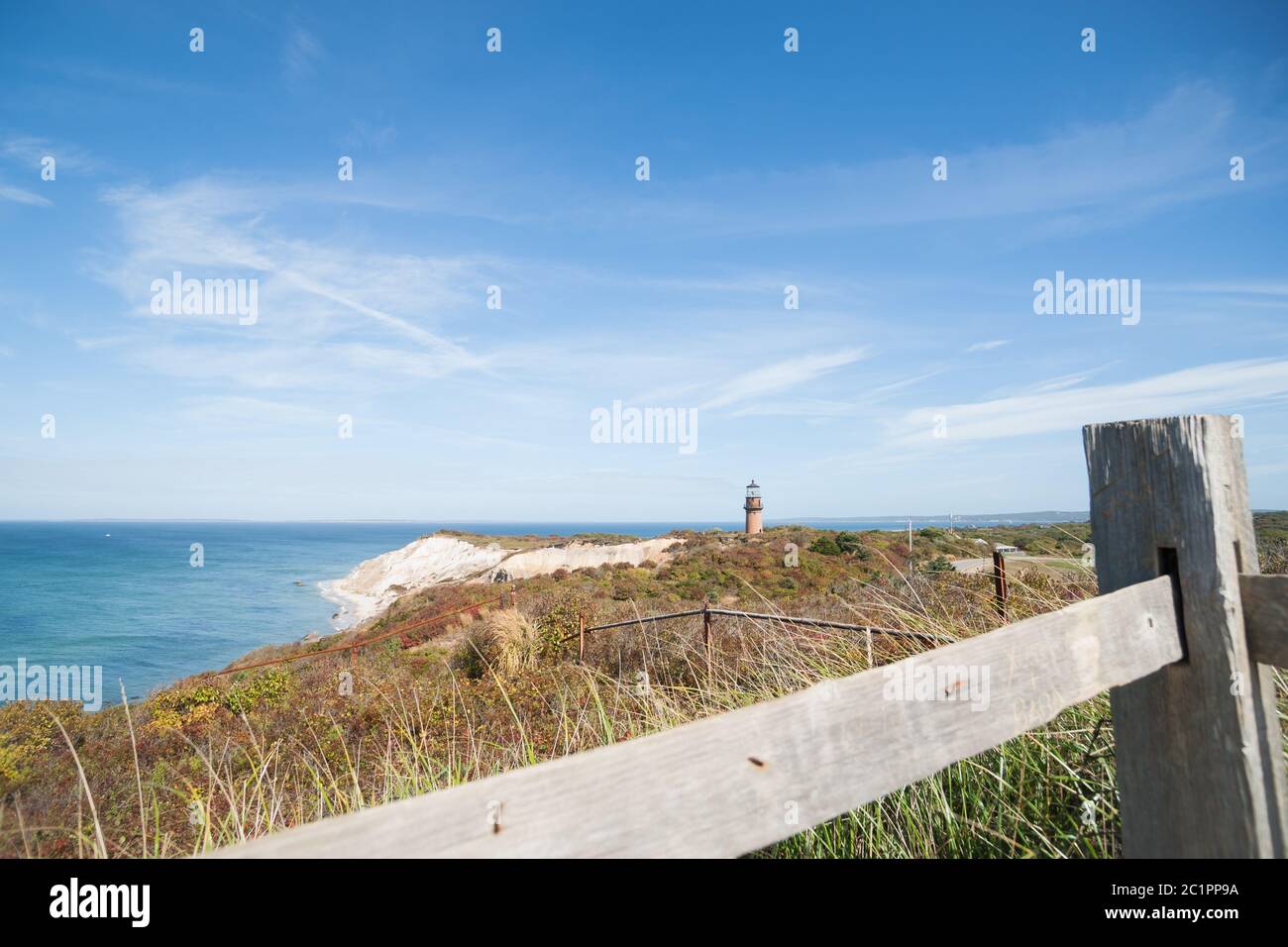 Gay Head Light debout seul sur le point sur Martha's Vineyard, Nouvelle-Angleterre, États-Unis Banque D'Images