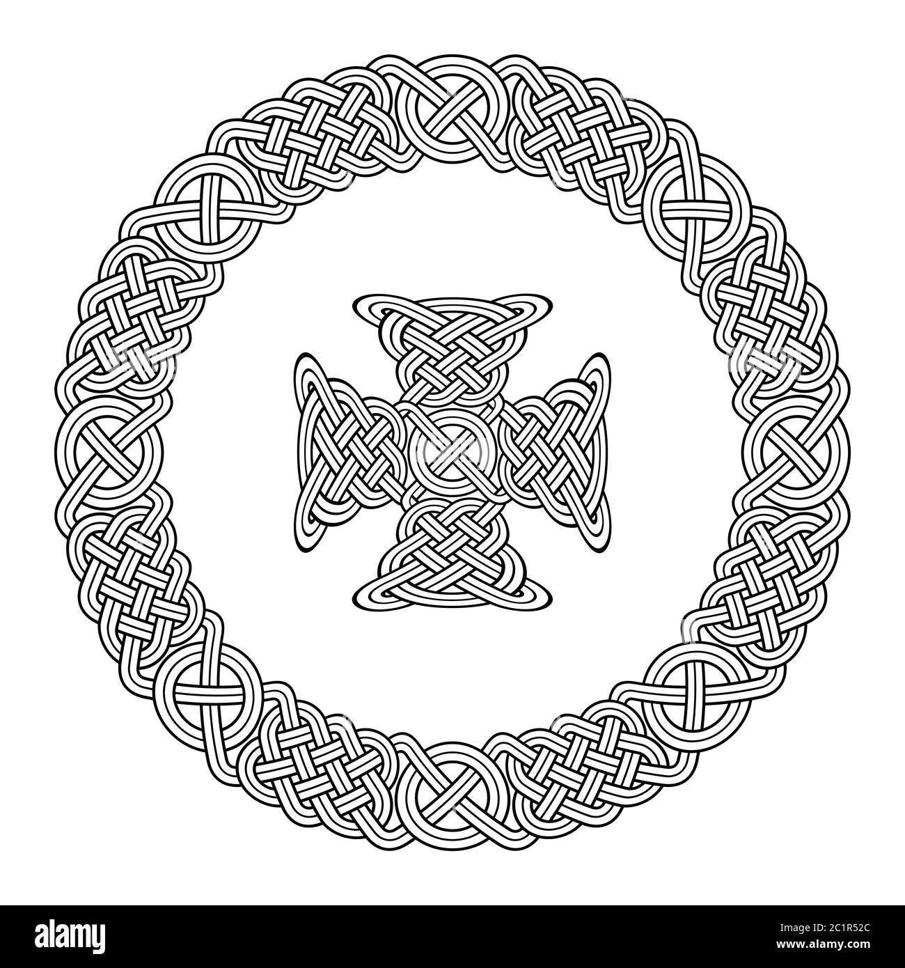 Modèles celtiques. Cadre croisé et rond isolé sur fond blanc. Illustration de Vecteur