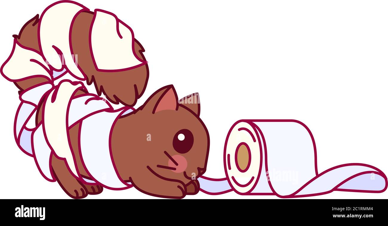 vecteur mignon dessin animé petit chat. personnage de dessin animé Illustration de Vecteur