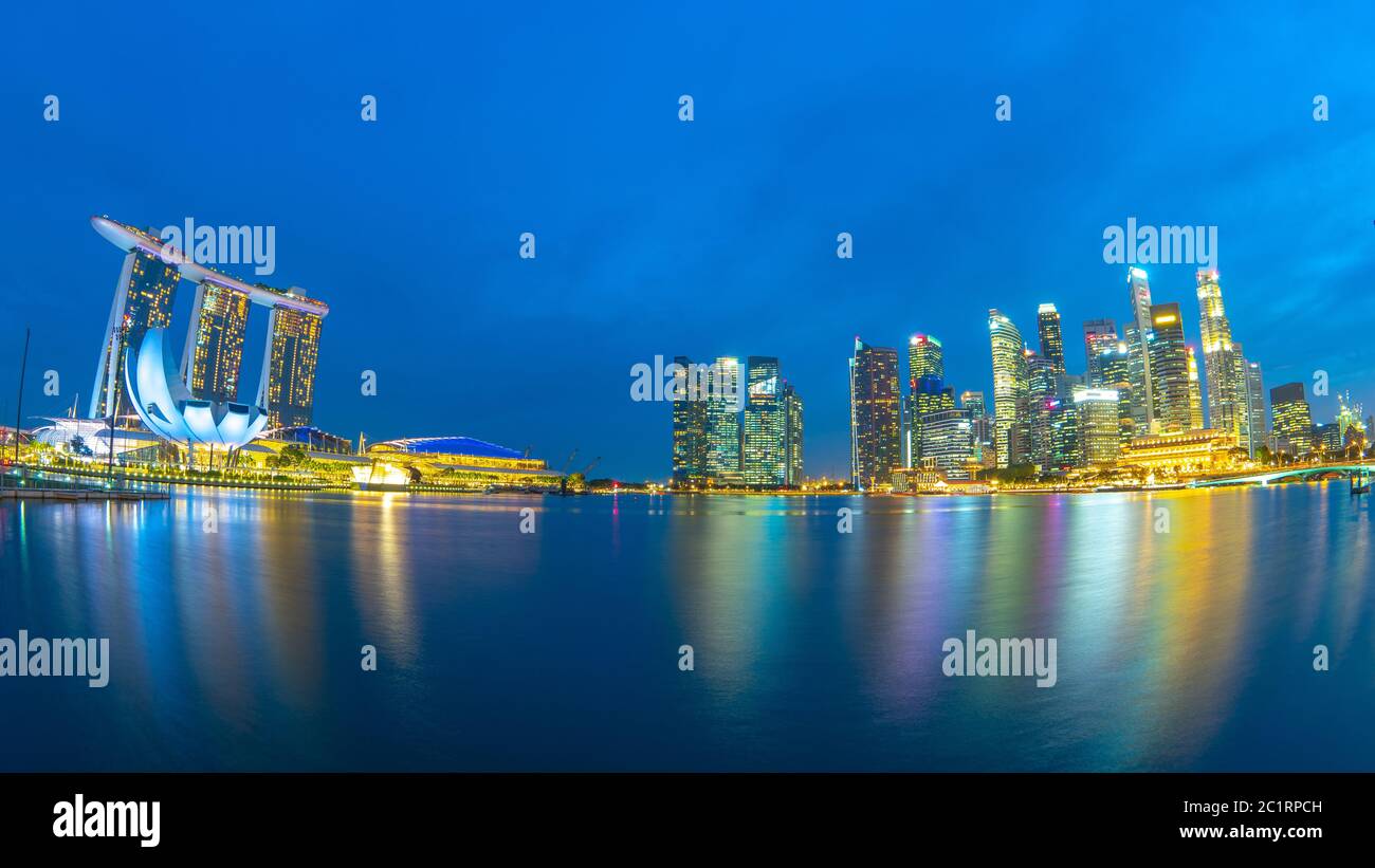 Vue panoramique sur la ville de Singapour Banque D'Images