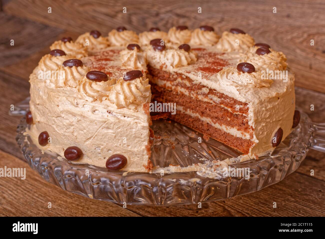 gâteau à la crème moka Banque D'Images