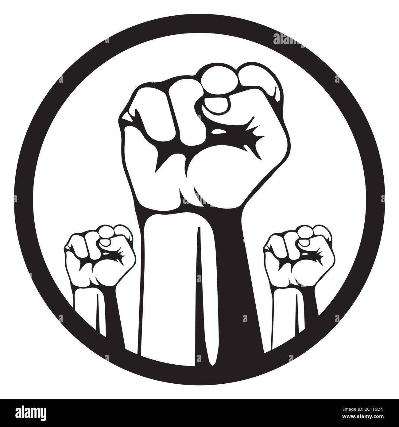 Les vies noires comptent. Illustration noire et blanche représentant trois BLM Fist en cercle. Vecteur EPS Illustration de Vecteur