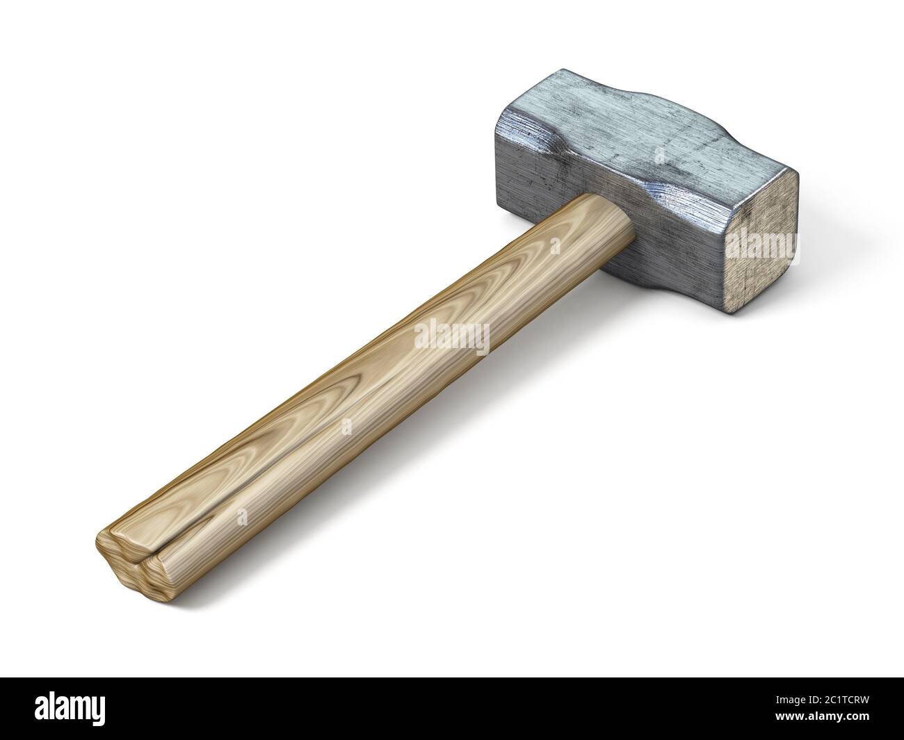 Metal Sledge Hammer le rendu 3D illustration sur fond blanc Banque D'Images