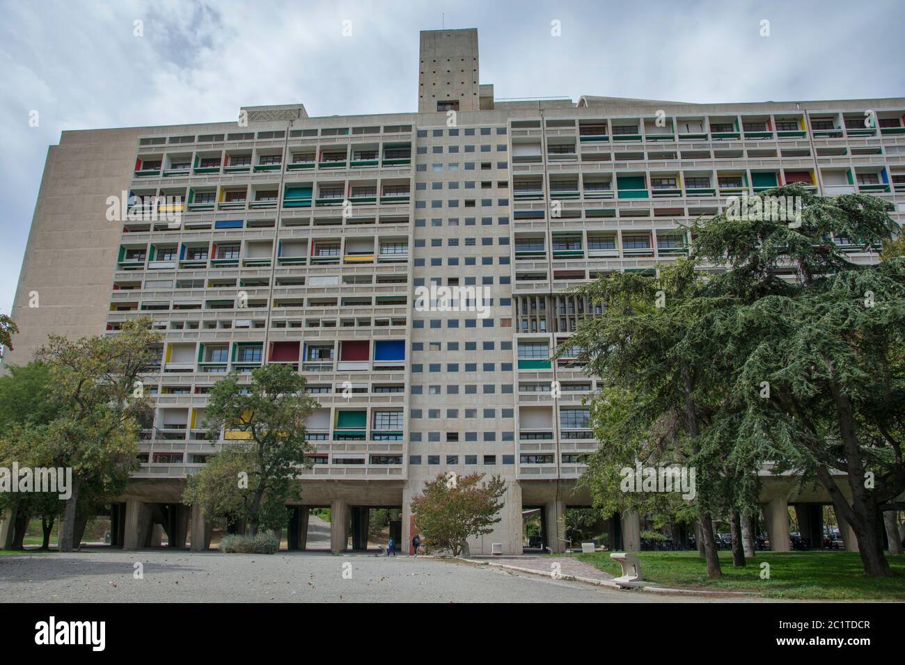 Le logement, (en français: 'Unité d'habitation'), un logement résidentiel moderniste développé par l'architecte le Corbusier (Charles-Édouard Banque D'Images