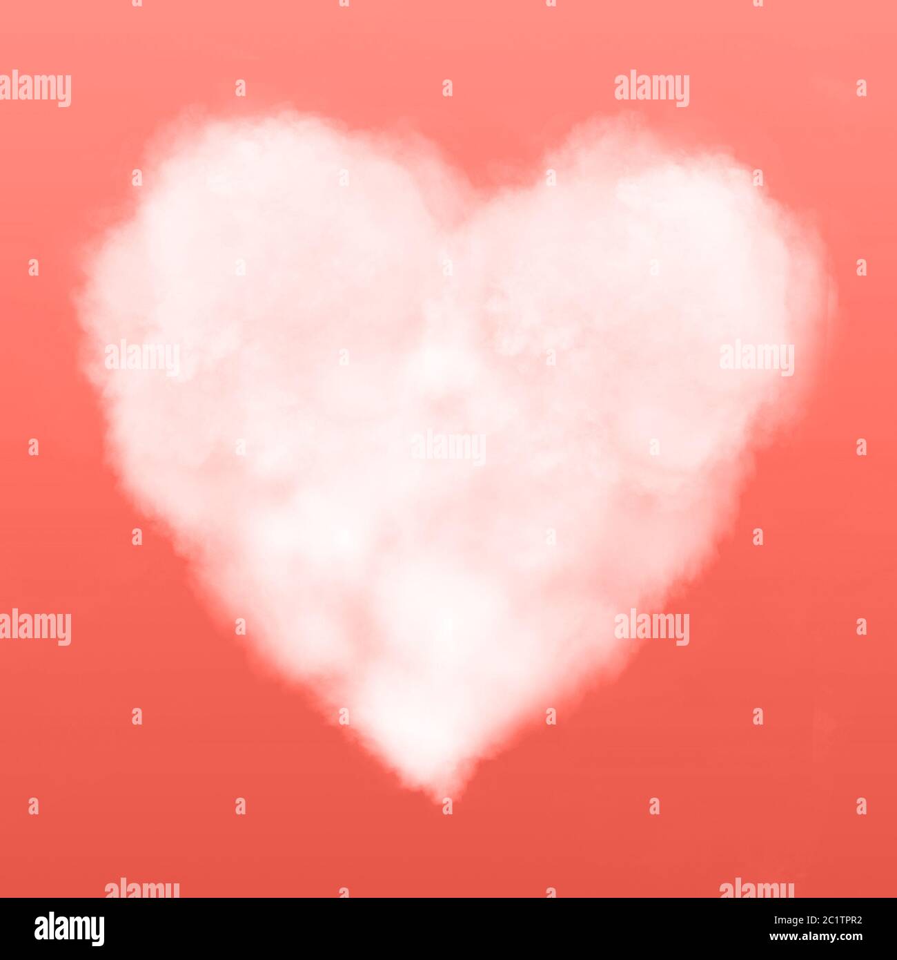 Trouble de l'air sur un fond de la couleur du coeur de l'année 2019 de coraux vivants Pantone. Concept Jour de la Saint-Valentin. Banque D'Images