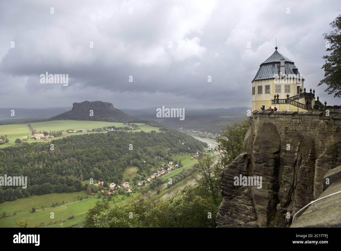 Fortification de l'ancienne forteresse Koenigstein en Suisse saxonne, Allemagne Banque D'Images