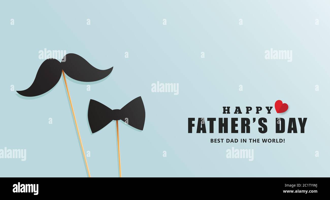 Fond de la fête des pères bonne illustration vectorielle.carte de fête des pères bonne humeur, design pour carte de vœux, affiche, bannière, impression, mailing.moustache et arc Illustration de Vecteur