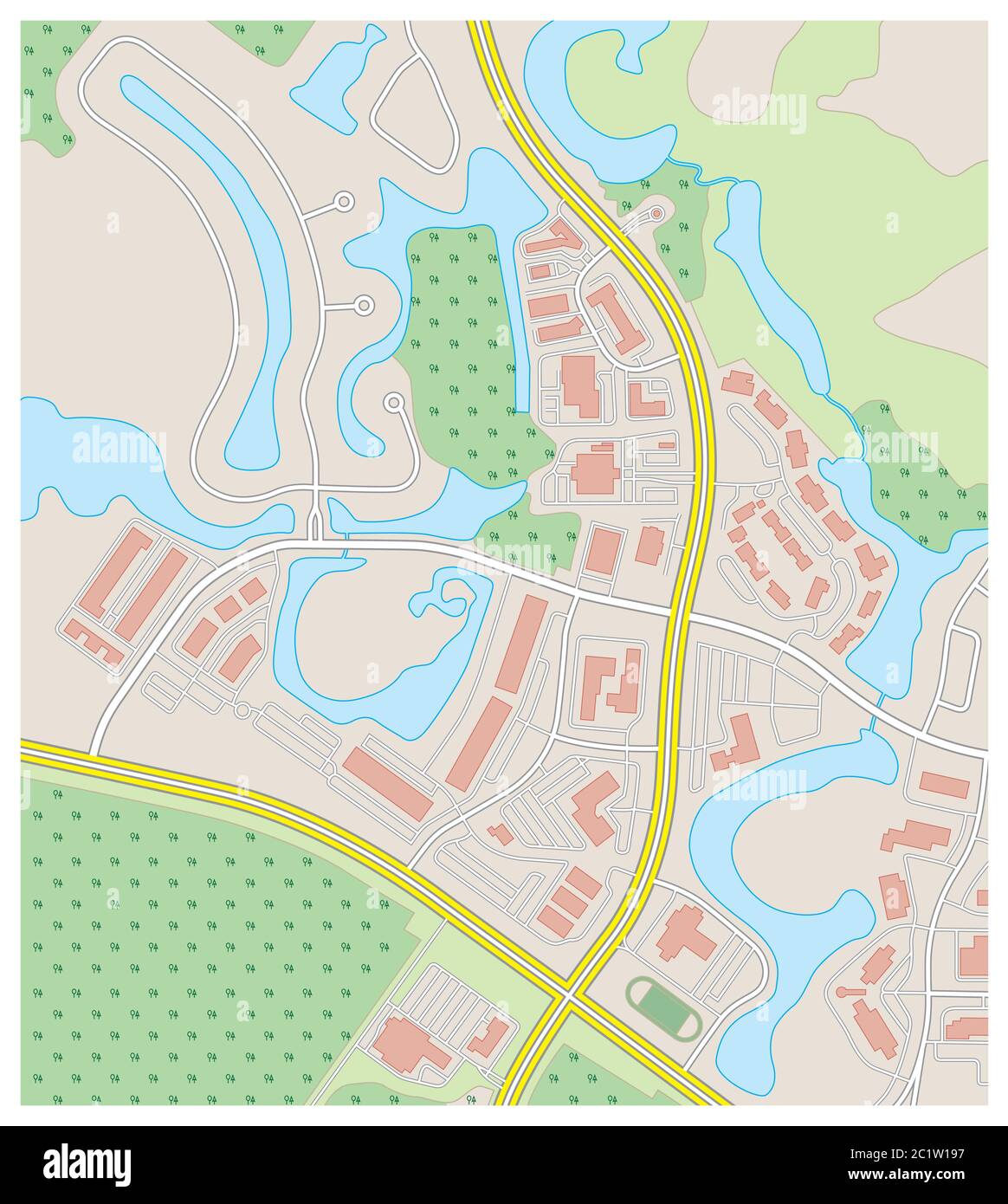 carte abstraite détaillée des contours topographiques en couleur Illustration de Vecteur