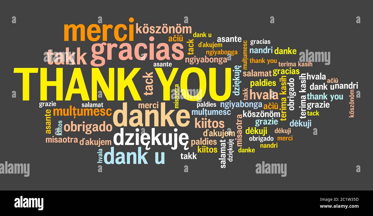 Merci en plusieurs langues Banque de photographies et d’images à haute résolution Alamy