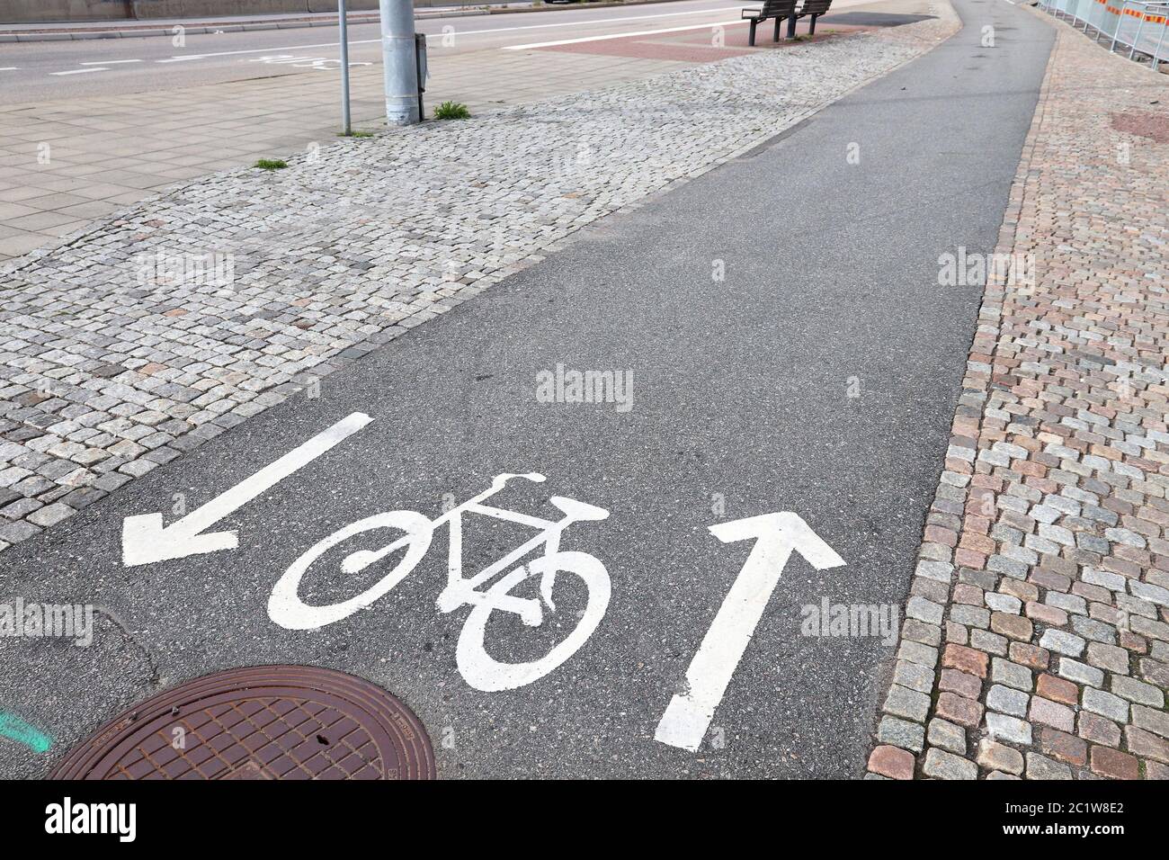 Piste cyclable de Göteborg, Suède. L'infrastructure de transport à vélo. Banque D'Images