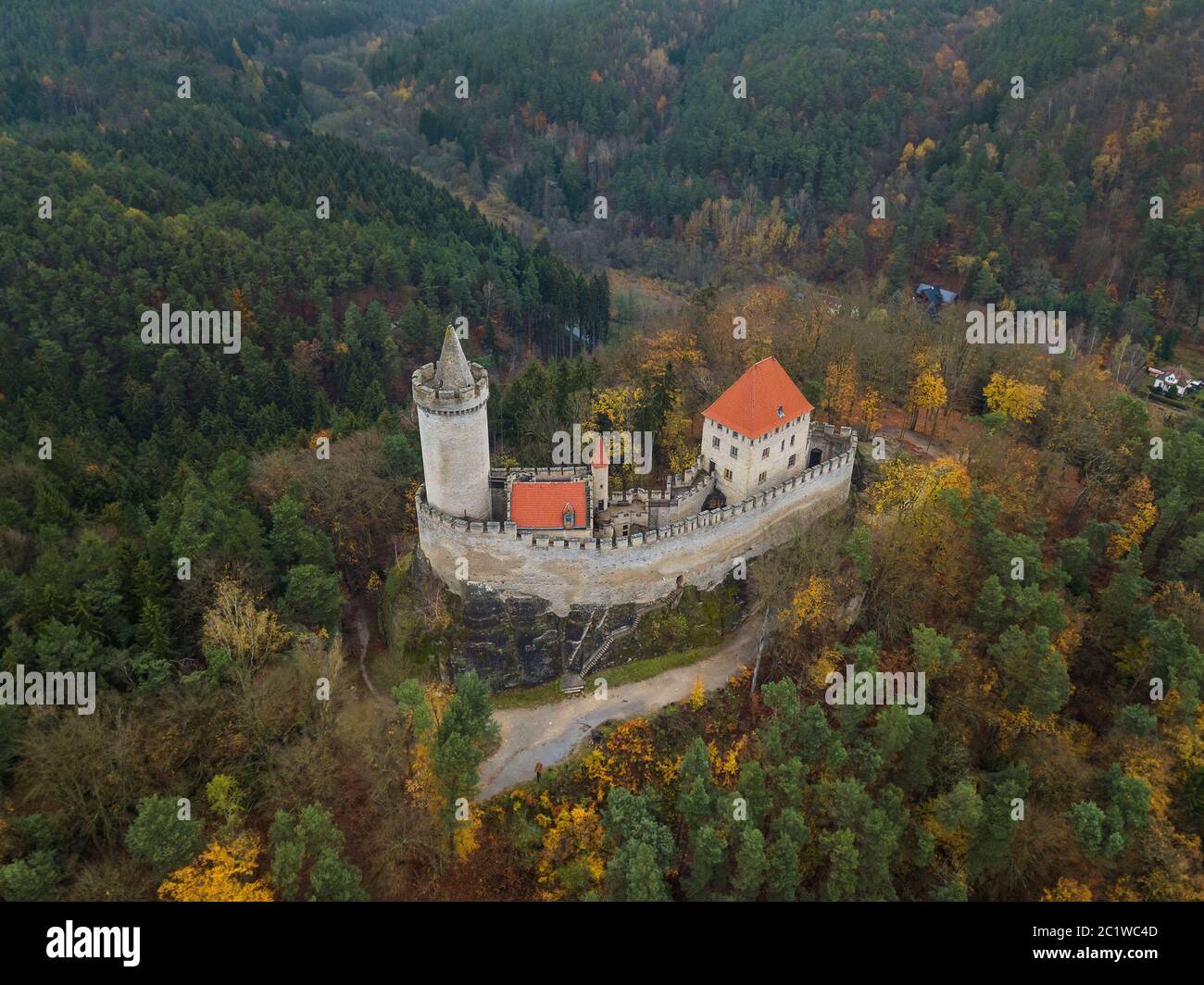 Château Kokorin en République tchèque - vue aérienne Banque D'Images