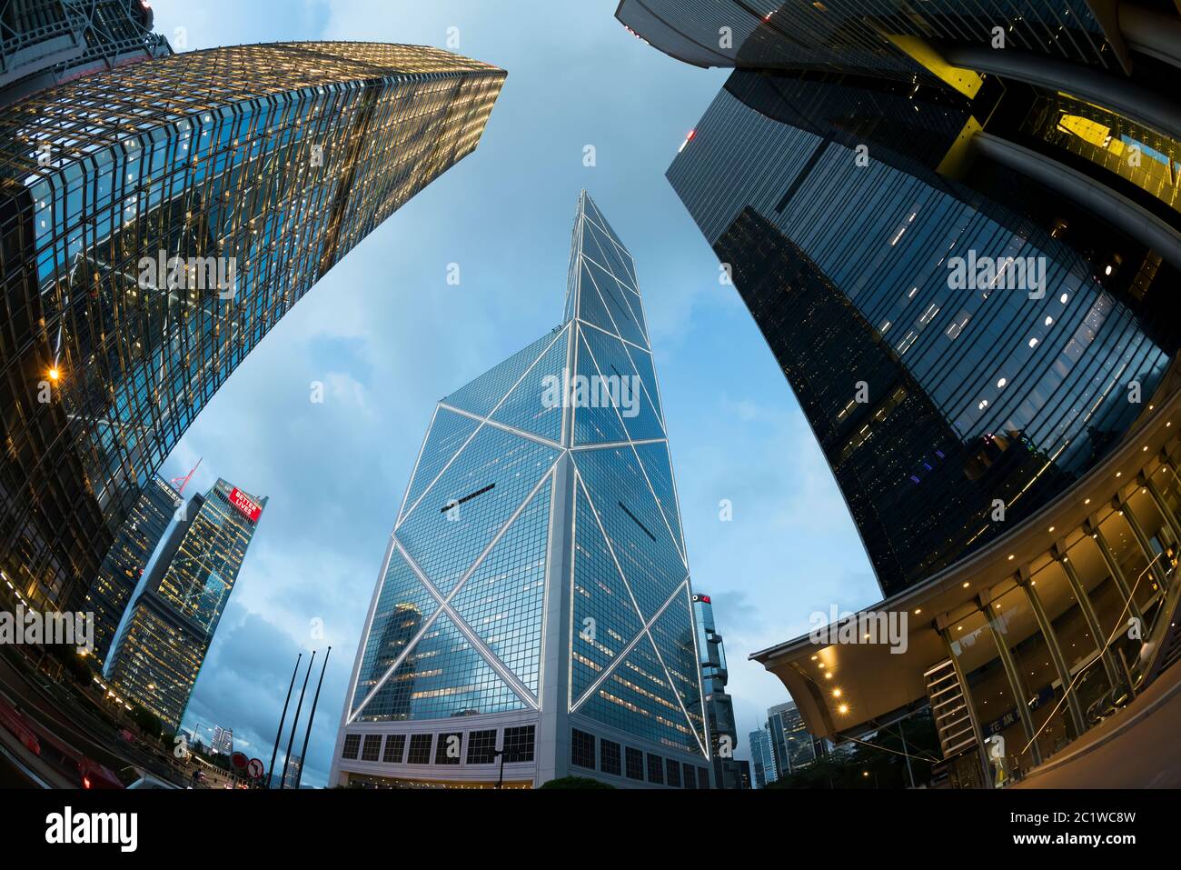 Quartier financier central et Banque de Chine (centre) , Hong Kong, Chine. Banque D'Images