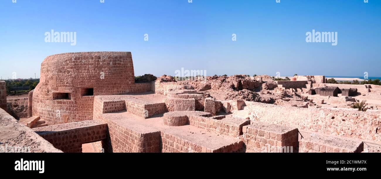 Ruines du fort de Qalat près de Manama, Bahreïn Banque D'Images