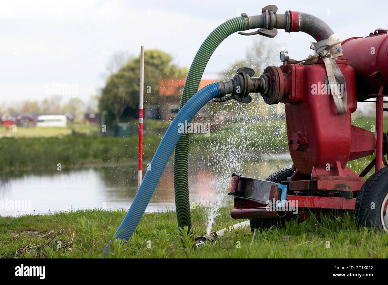 Terres agricoles, se débarrasser de l'excès d'eau, pays-Bas, pays-Bas du Nord, Beinsdorp Banque D'Images