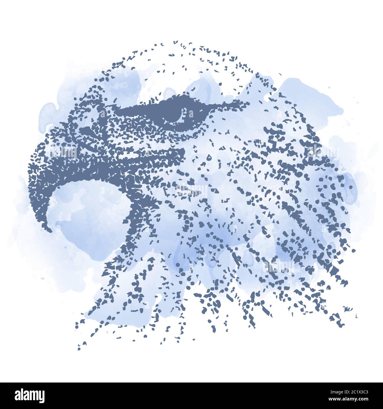 Zentangle aigle stylisé avec aquarelle. Illustration vectorielle de l'effet de coolé dessinée à la main. Illustration de Vecteur