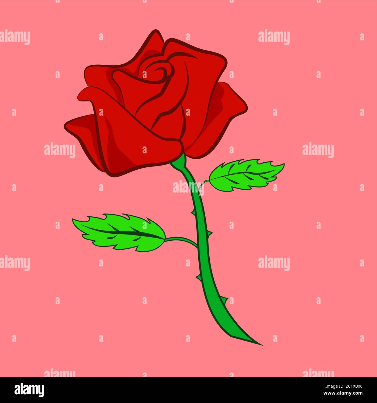 illustration vectorielle de fleur de rose rouge. isolée Illustration de Vecteur