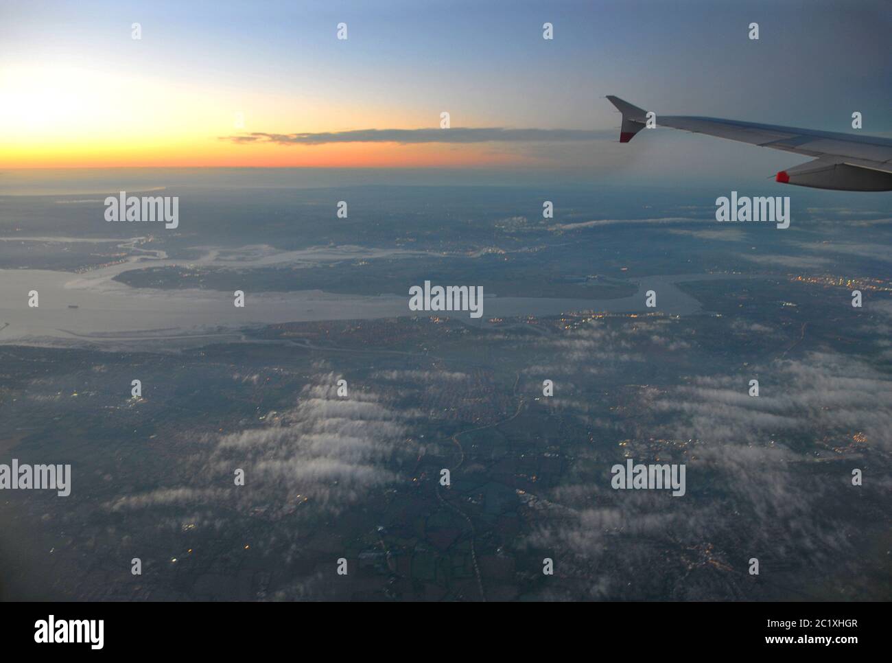 Ciel du matin au-dessus de l'Angleterre Banque D'Images