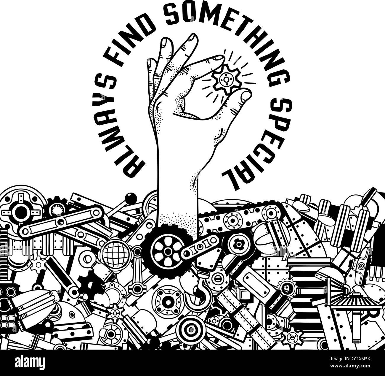 pile de pièces de rechange Illustration de Vecteur