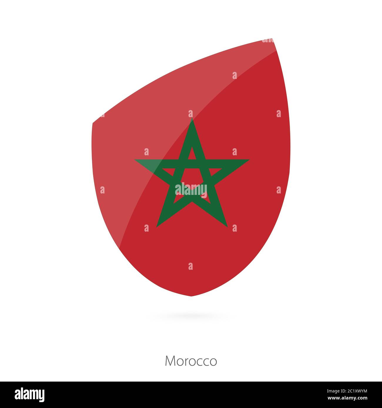 Drapeau du Maroc. Drapeau de rugby marocain. Illustration vectorielle. Illustration de Vecteur