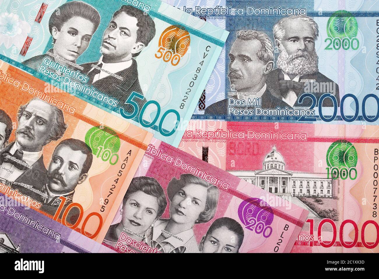 Pesos dominicains un fond Banque D'Images