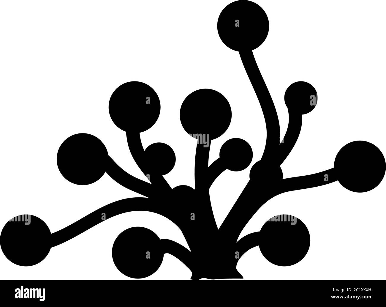 Algues sous-marines. Algues marines aquatiques plante. Illustration de l'icône vecteur plat. Symbole noir simple sur fond blanc. Algues sous-marines. Panneau algues Illustration de Vecteur