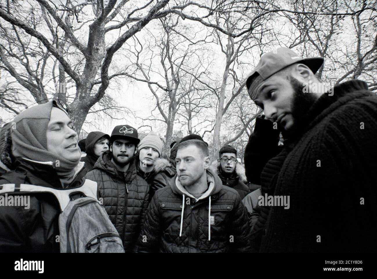 « The Battle for Speaker’s Corner », un événement impliquant Tommy Robinson et ses partisans et protestant contre les musulmans, Londres, dimanche 18 mars 2018 Banque D'Images