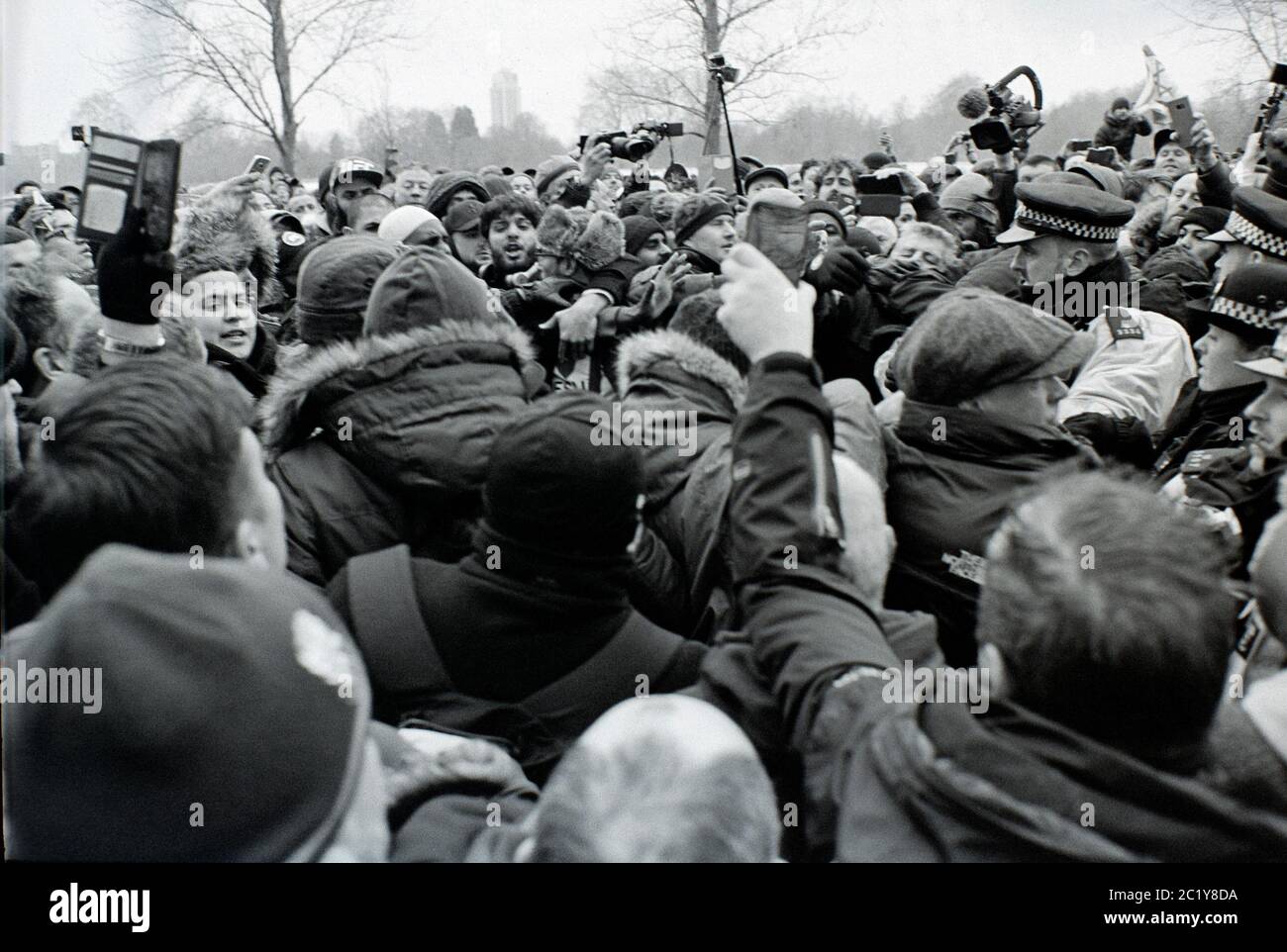« The Battle for Speaker’s Corner », un événement impliquant Tommy Robinson et ses partisans et protestant contre les musulmans, Londres, dimanche 18 mars 2018 Banque D'Images