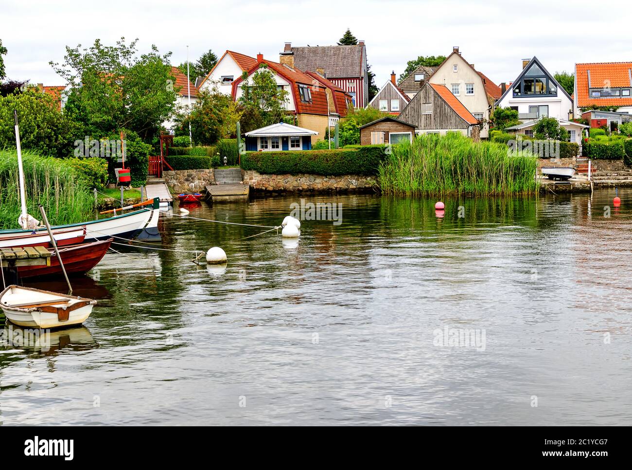 Le romantique petit village de pêcheurs historique Holm est le plus ancien district du Schleswig, en Allemagne Banque D'Images