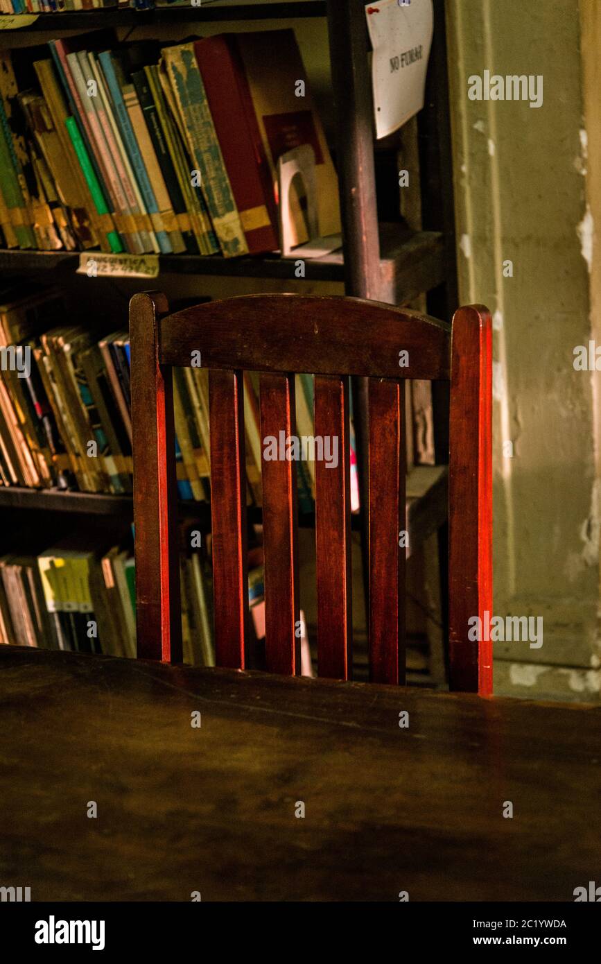 Intérieur de la bibliothèque Marti qui se trouve dans l'ancien hôtel de ville de Santa Clara, Cuba Banque D'Images